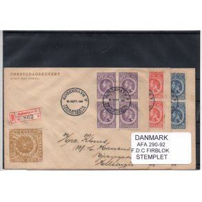Danmark - Afa 290 - 92 - FDC Friblok Stemplet