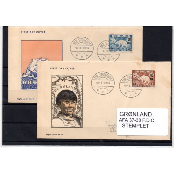 Grnland - Afa 37 - 38- FDC - Stemplet