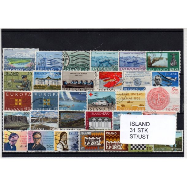 Island Samling 31 forskellige Stemplet/Ustemplet