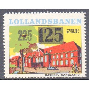 Lollandsbanen  - Godsfrimrke - 125 re overstemplet til 225 re - Ustemplet