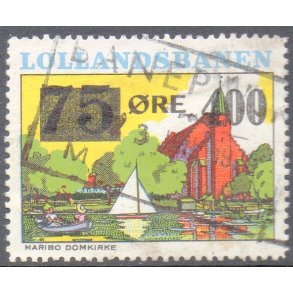 Lollandsbanen  - Godsfrimrke - 75 re overstemplet til 400 re - Stemplet