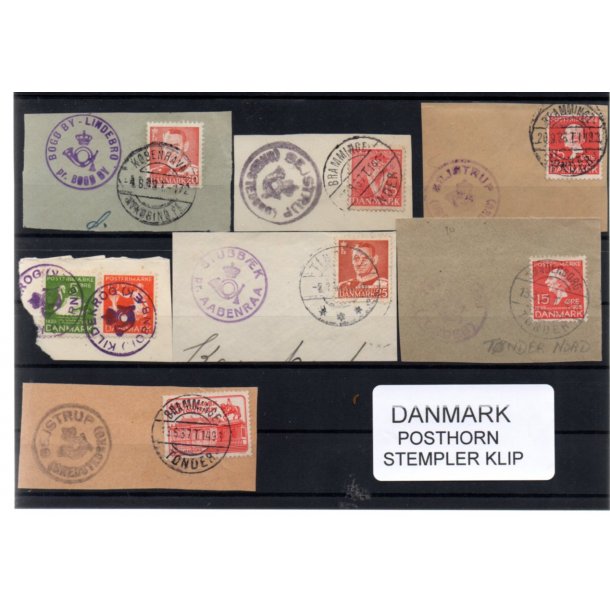 Posthornsstempler p Klip - 7 Stk.