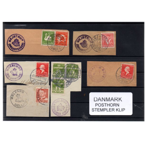 Posthornsstempler p Klip - 6 Stk.