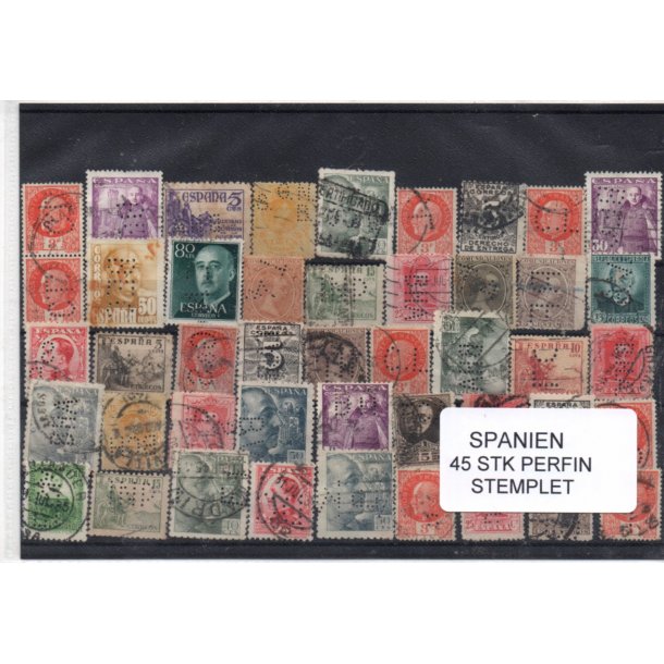 Spanien Perfiner 45 stk. Stemplet/Ustemplet