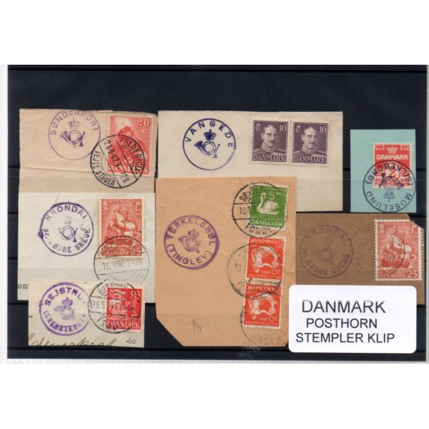 Posthornsstempler p Klip - 7 Stk.