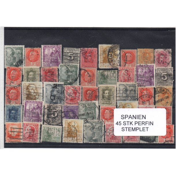 Spanien Perfiner 45 stk. Stemplet/Ustemplet