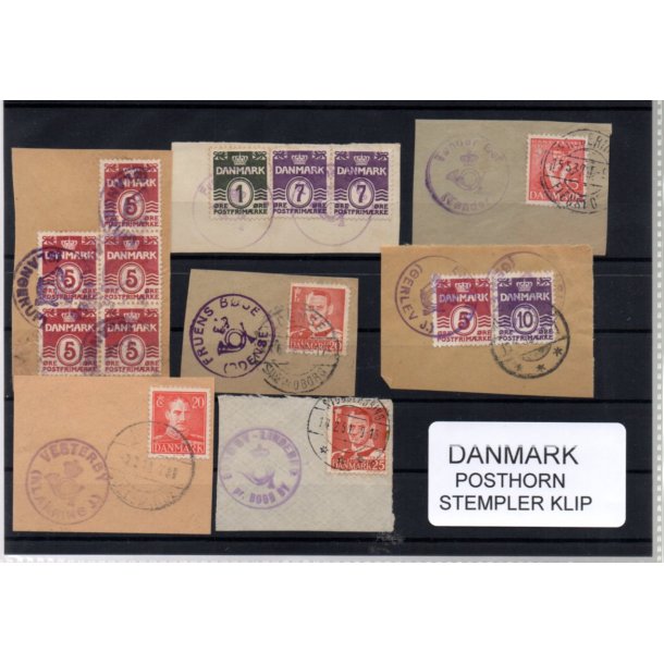 Posthornsstempler p Klip - 7 Stk.