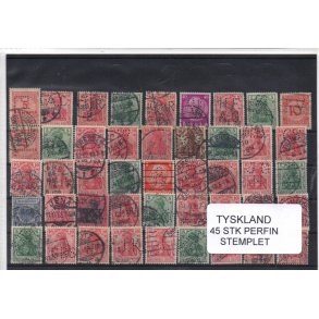 Tyskland Perfiner 45 stk. Stemplet/Ustemplet
