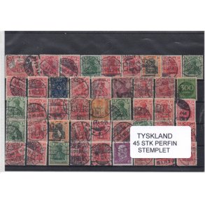Tyskland Perfiner 45 stk. Stemplet/Ustemplet