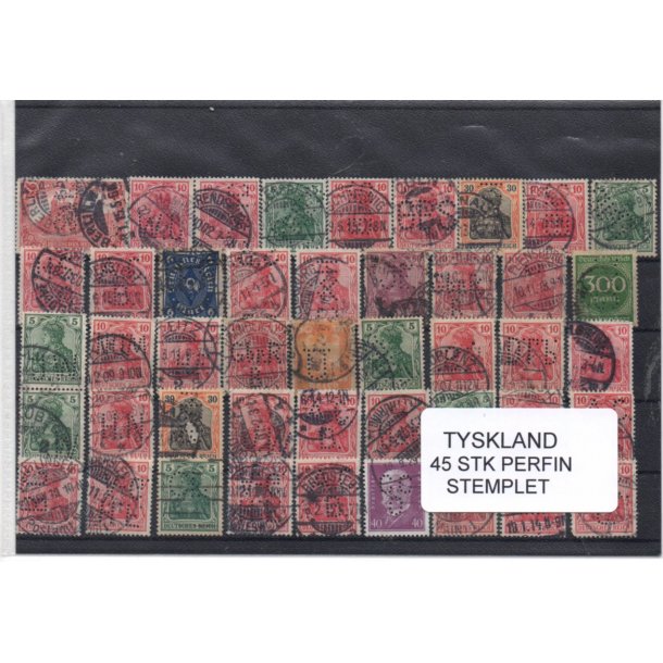 Tyskland Perfiner 45 stk. Stemplet/Ustemplet