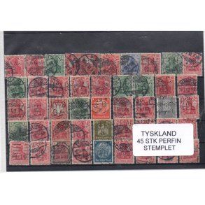 Tyskland Perfiner 45 stk. Stemplet/Ustemplet