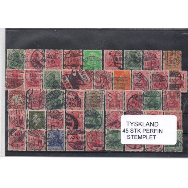 Tyskland Perfiner 45 stk. Stemplet/Ustemplet