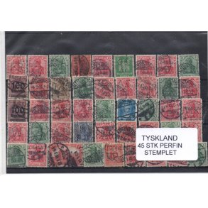 Tyskland Perfiner 45 stk. Stemplet/Ustemplet
