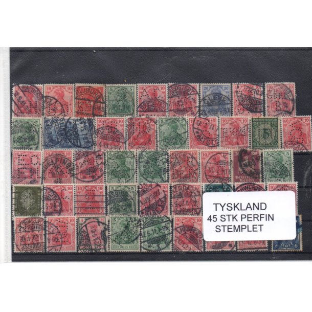 Tyskland Perfiner 45 stk. Stemplet/Ustemplet