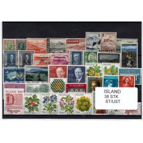 Island Samling 38 forskellige Stemplet/Ustemplet