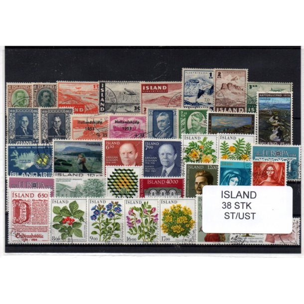 Island Samling 38 forskellige Stemplet/Ustemplet