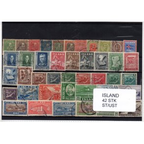 Island Samling 42 forskellige Stemplet/Ustemplet
