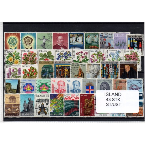 Island Samling 43 forskellige Stemplet/Ustemplet