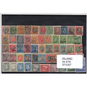 Island Samling 54 forskellige Stemplet/Ustemplet