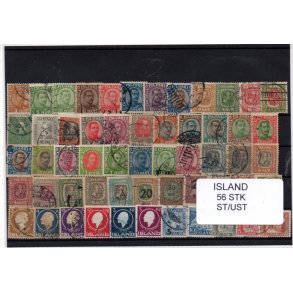 Island Samling 56 forskellige Stemplet/Ustemplet