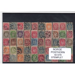 Norge Samling - 50 Stk. Posthorn - Stemplet