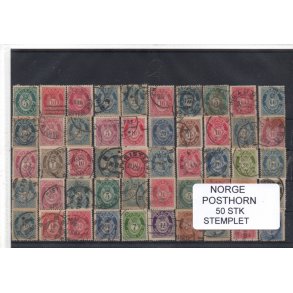 Norge Samling - 50 Stk. Posthorn - Stemplet