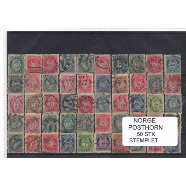 Norge Samling - 50 Stk. Posthorn - Stemplet