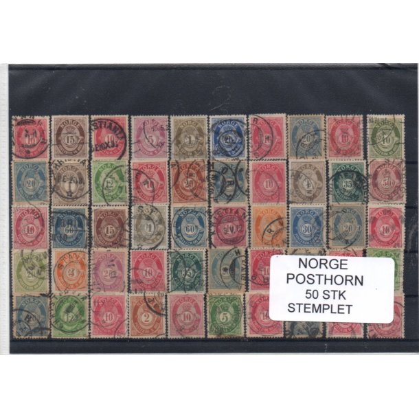 Norge Samling - 50 Stk. Posthorn - Stemplet