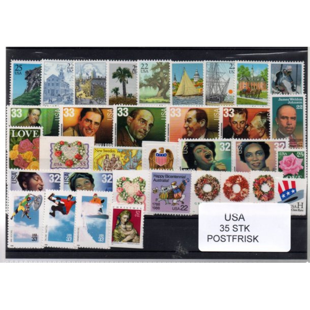 USA Samling - 35 stk. forskellige Postfrisk