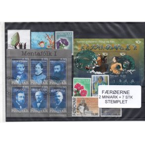 F�r�erne - 2 Miniark + 7 Stk. stemplet