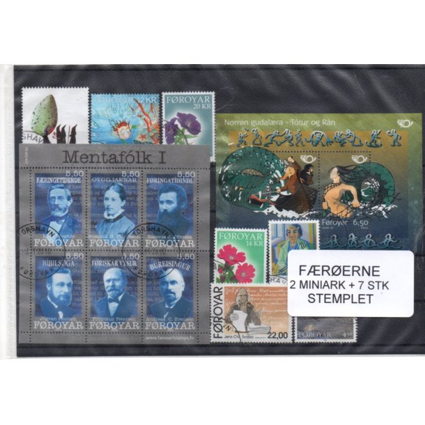 F�r�erne - 2 Miniark + 7 Stk. stemplet