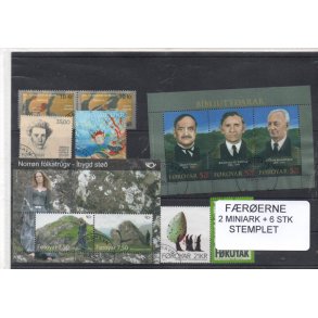 F�r�erne - 2 Miniark + 6 Stk. stemplet