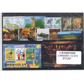 F�r�erne - 2 Miniark + 13 Stk. stemplet