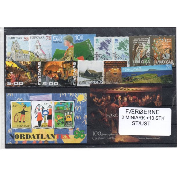 F�r�erne - 2 Miniark + 13 Stk. stemplet