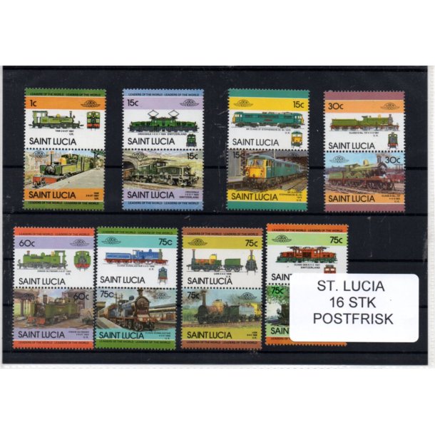 St. Lucia Samling -  16 stk. Postfrisk