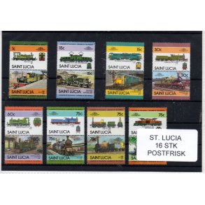 St. Lucia Samling -  16 stk. Postfrisk