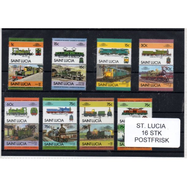 St. Lucia Samling -  16 stk. Postfrisk