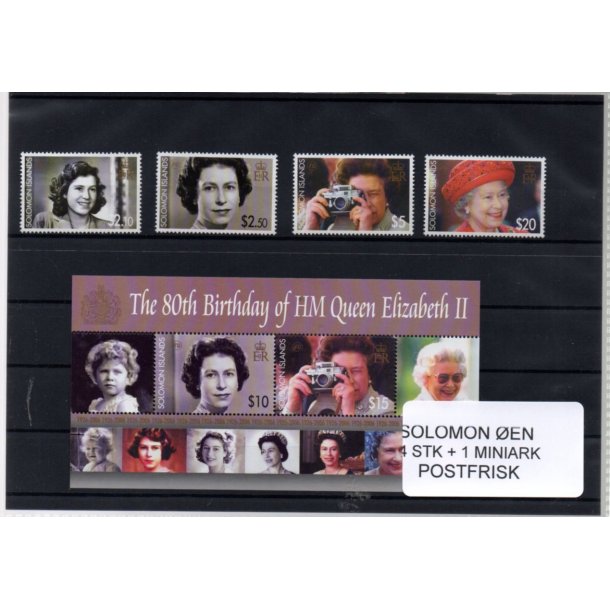 Solomon �er - 4 Stk + 1 Miniark - Postfrisk