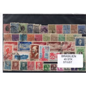 Brasilien Samling - 45 stk - Stemplet/Ustemplet