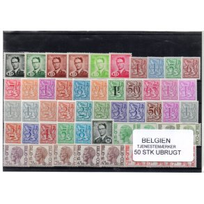Belgien - Tjenestem�rker Samling - 50 stk. Ubrugt