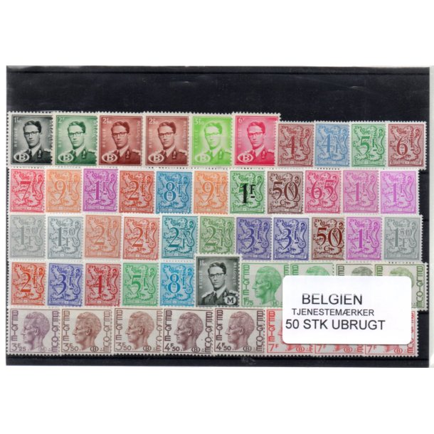 Belgien - Tjenestem�rker Samling - 50 stk. Ubrugt