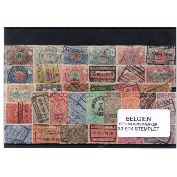 Belgien - Sporvognsm�rker Samling - 33 stk. Stemplet