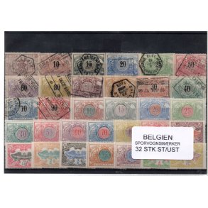 Belgien - Sporvognsm�rker Samling - 32 stk. Stemplet/ustemplet