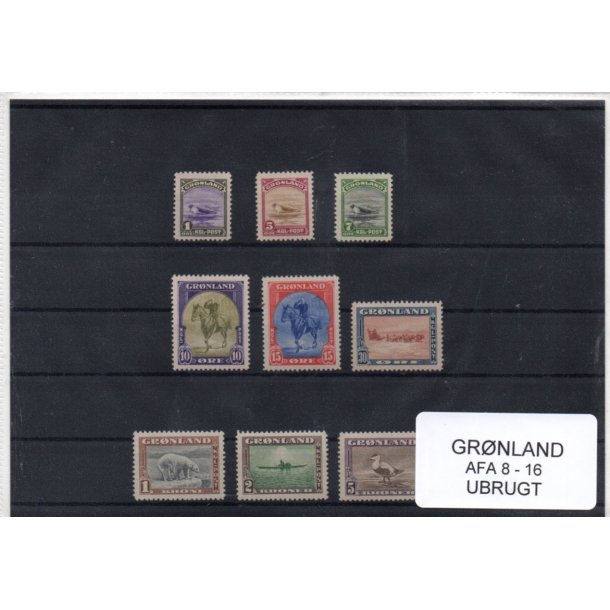 Grnland - Amerikaudgaven Afa 8 - 16 - Ubrugt