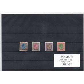Danmark - AFA 131 - 110 - 176 - 177 - Ubrugt