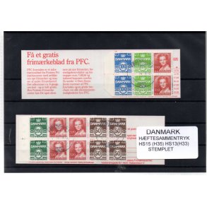 Danmark Hftesammentryk HS 15(H35) - HS 13 (H33) - Stemplet