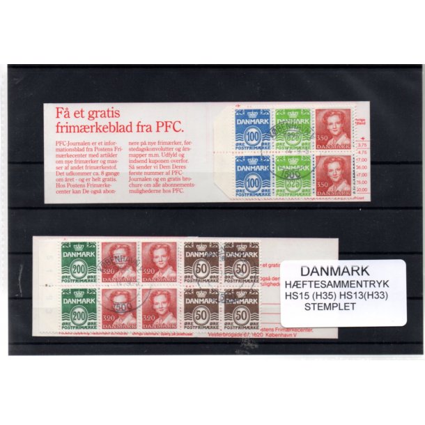 Danmark Hftesammentryk HS 15(H35) - HS 13 (H33) - Stemplet