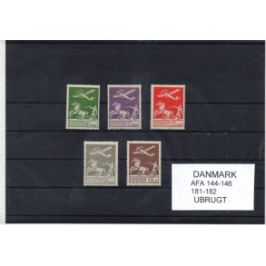 Danmark - AFA  144 - 145 - 146 - 181 - 182 - Ubrugt