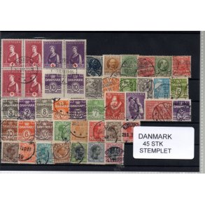 Danmark Samling - 45 Stk. Stemplet