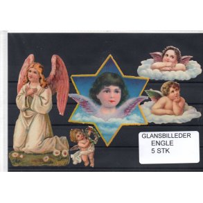 Glansbilleder - Engle - 5 Stk. 